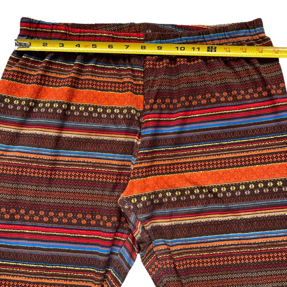 No Boundaries size Xl red orange yellow blue brown striped leggings - Picture 9 of 13